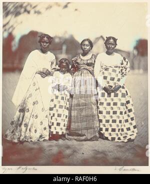 Frauen in Madagaskar, Désiré Charnay (Französisch, 1828 - 1915), Madagaskar, 1863, Eiweiß Silber drucken. Neuerfundene Stockfoto