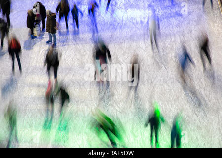 Eislaufbahn, Skaten, Eislaufen, unterwegs Stockfoto