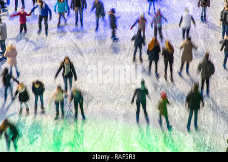 Eislaufbahn, Skaten, Eislaufen, unterwegs Stockfoto