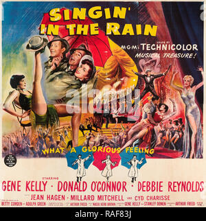 Singin' in the Rain (MGM, 1952), Poster Gene Kelly, Donald O'Connor, Debbie Reynolds Datei Referenz # 33636 840THA Stockfoto