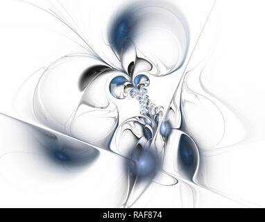 Eleganten floralen fractal Design abgestufte blauen Pastelltönen. Computer generierten Grafiken. Abstrakt floral Fractal-hintergrund für Kunstprojekte Stockfoto
