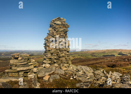 Stein Mann auf Clougha Hecht oben Quernmore im Wald von Bowland Lancashire Stockfoto