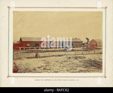 Depot, Topeka, Kansas, Alexander Gardner (Amerikanische, geboren in Schottland, 1821-1882), 1867, Eiweiß Silber drucken Neuerfundene Stockfoto