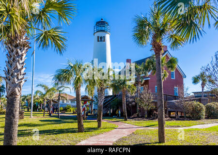 St. George Island Lighthouse Museum & Geschenk Shop auf St George Island im pfannenstiel oder vergessene Küste von Florida in den Vereinigten Staaten Stockfoto