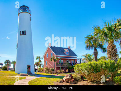 St. George Island Lighthouse Museum & Geschenk Shop auf St George Island im pfannenstiel oder vergessene Küste von Florida in den Vereinigten Staaten Stockfoto