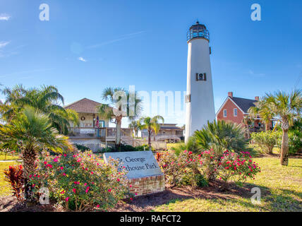 St. George Island Lighthouse Museum & Geschenk Shop auf St George Island im pfannenstiel oder vergessene Küste von Florida in den Vereinigten Staaten Stockfoto