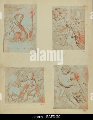 St. Francis. Von einem angeblich einzigartigen Radierung von Murillo, Nikolaas Henneman (British, 1813-1893), 1845-1846, gesalzen Neuerfundene Stockfoto