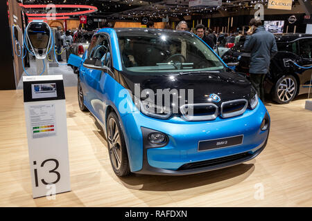 Brüssel - 19 Jan, 2017: BMW i3 electric city Auto auf dem Brüsseler Autosalon Motor Show präsentiert. Stockfoto