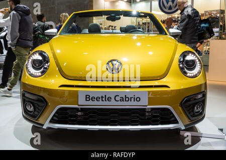 Brüssel - 19 Jan, 2017: Volkswagen Käfer Cabrio Auto auf dem Auto Salon Motor Show Brüssel Stockfoto