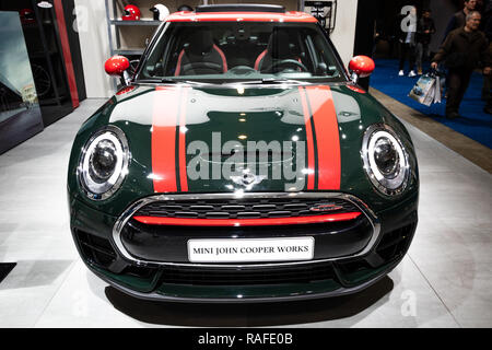 Brüssel - 19 Jan, 2017: Neue Mini Cooper Auto auf dem Brüsseler Autosalon Motor Show präsentiert. Stockfoto