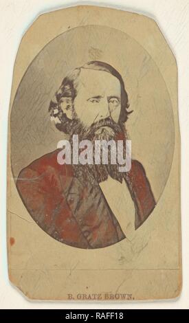 Bärtiger Mann, in oval Format, zurückzuführen auf B. Gratz Braun (American, aktive 1860s), ca. 1865, Eiweiß Silber drucken Neuerfundene Stockfoto
