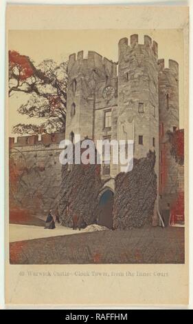 Warwick Castle, Uhrturm, von den inneren Hof, Francis Bedford (Englisch, 1815,1816 - 1894), 1862-1865, Eiweißstoff neuerfundene Stockfoto