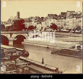 Le Pont Marie, et Les Quais des Celestins, vus du quai d'Anjou, Charles Nègre (Französisch, 1820-1880), über 1859 Neuerfundene Stockfoto