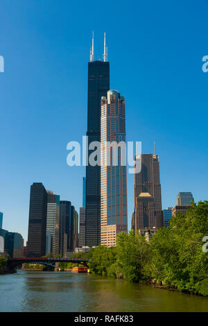 Chicago, Illinois, allgemein bekannt als die Windy-City, ist die dritte bevölkerungsreichste Stadt in den Vereinigten Staaten. Stockfoto