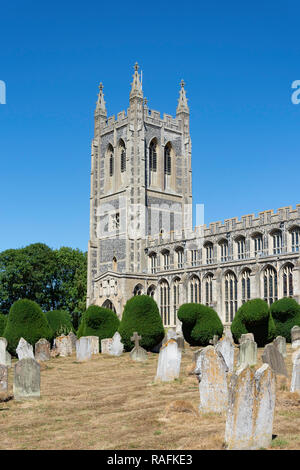 Holy Trinity Kirche, Pfarrhaus Gärten, Long Melford, Suffolk, England, Vereinigtes Königreich Stockfoto