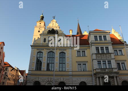 Historische Gebäude im Zentrum von Ingolstadt. Stockfoto