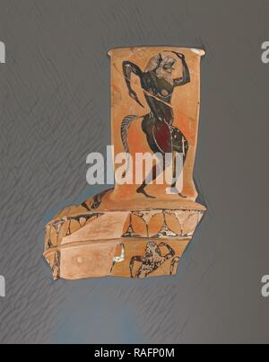 Dachgeschoss Black-Figure Nikosthenic Amphora Fragment, Maler N, Thiasos Gruppe, Athen, Griechenland, ca. 550-540 v. Chr. neuerfundene Stockfoto