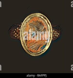 Ring, Römische Reich, 250 - 400, Gold, Karneol, 2,5 × 2,3 × 7,8 cm (1 in.). Neuerfundene durch Gibon. Klassische Kunst mit einem Neuerfundene Stockfoto