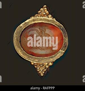 Ring, Römische Reich, 250 - 400, Gold, Karneol, 2,7 × 2,9 cm (1 1,16 × 1 1,8 in.). Neuerfundene durch Gibon. Klassische Kunst neuerfundene Stockfoto