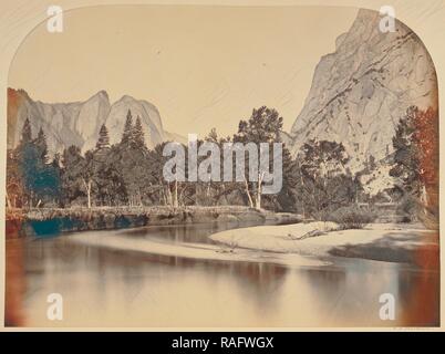 Blick vom Camp Grove hinunter ins Tal - Yo, Antisemit, Carleton Watkins (American, 1829-1916), Yosemite, Kalifornien neuerfundene Stockfoto