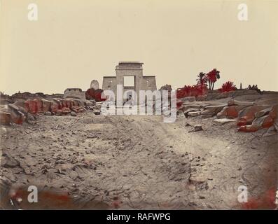 Avenue des Sphinx et propylone ptolemeen (Karnak) Theben, Félix Bonfils (Französisch, 1831-1885), Theben, Ägypten, 1872 überarbeitet Stockfoto