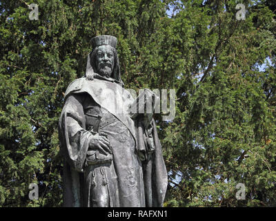 Statue von Kaiser Karl IV. in Tangermünde. Stockfoto