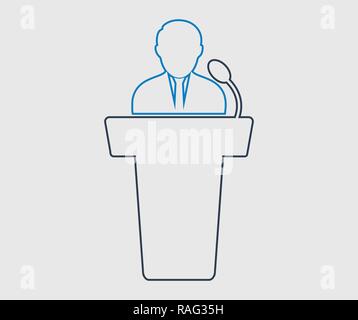 Lautsprecher Symbol auf grauem Hintergrund. Stock Vektor