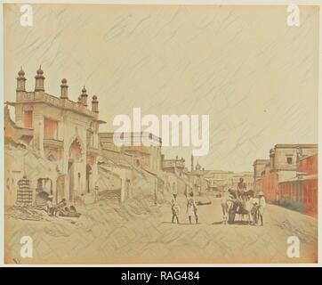 Straße, in der General Sir Henry Havelock Eingetragen die Residency, Felice Beato (Englisch, geboren in Italien, 1832 - 1909 überarbeitet Stockfoto