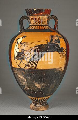 Preis Schiff mit Athena, zurückzuführen auf Kleophrades Maler (Griechisch (Dachgeschoss), aktiv, 505 - 475 v. Chr.), Athen, Griechenland neuerfundene Stockfoto