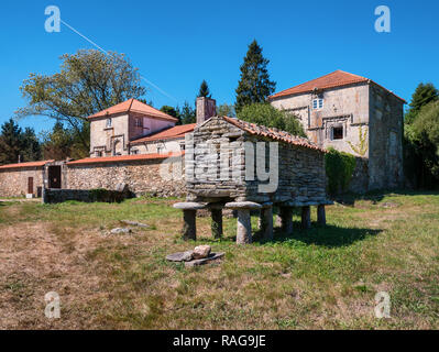 Torres de Allo, Allo Türmen, einer Feudalen Residenz des niederen Adels in Allo, Zas, La Coruna, Galicien, Spanien Stockfoto