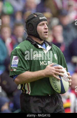 © intersport Bilder 14/04/2002 Sport-Rugby Union Madjeski Stadion - Lesung Zürich Premiership London Irish vs Harlekine Exilanten hooker Naka Drotske. [Pflichtfeld Credit, Peter Spurier/Intersport Bilder] Stockfoto