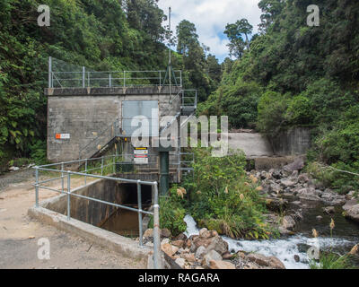 Mangatepopo Einlaß, Tongariro Energieschema, Ruapehu District, Neuseeland Stockfoto