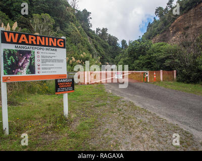 Mangatepopo Einlaß, Tongariro Energieschema, Ruapehu District, Neuseeland Stockfoto