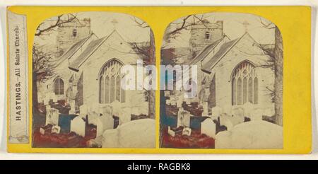 Hastings, All Saints Church, Britischen, ungefähr 1860, Eiweiß Silber drucken. Neuerfundene durch Gibon. Klassische Kunst mit einem Neuerfundene Stockfoto