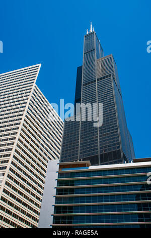 Chicago, Illinois, allgemein bekannt als die Windy-City, ist die dritte bevölkerungsreichste Stadt in den Vereinigten Staaten. Stockfoto