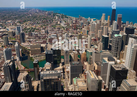 Chicago, Illinois, allgemein bekannt als die Windy-City, ist die dritte bevölkerungsreichste Stadt in den Vereinigten Staaten. Stockfoto