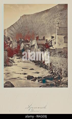 Lynmouth Devon, zurückzuführen auf Francis Bedford (Englisch, 1815,1816 - 1894) oder Arthur James Melhuish (Englisch, 1829 überarbeitet Stockfoto