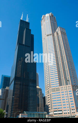 Chicago, Illinois, allgemein bekannt als die Windy-City, ist die dritte bevölkerungsreichste Stadt in den Vereinigten Staaten. Stockfoto