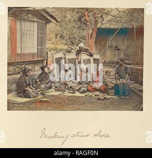 Das Stroh Schuhe, Shinichi Suzuki (Japan, 1835 - 1919), Japan, über 1873-1883, von Hand gefärbt Eiweiß silber Neuerfundene Stockfoto