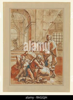 Joseph Interpretation der Träume von seinen Mitgefangenen, Francesco Fontebasso Salvator (Italienisch, 1707 - 1769), über Neuerfundene Stockfoto
