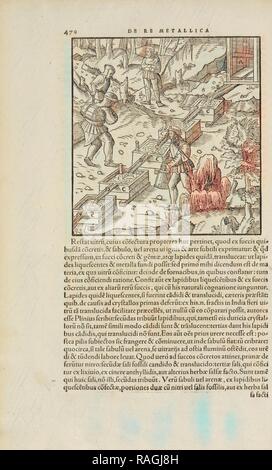 Seite 470 Georgii: Agricolae De re metallica Libri XII. "Officia" untereinander, Quibus instrumenta, Machinae, ac omnia Deni, Que, ad Neuerfundene Stockfoto