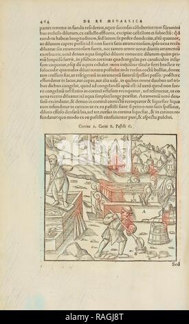 Seite 464 Georgii: Agricolae De re metallica Libri XII. "Officia" untereinander, Quibus instrumenta, Machinae, ac omnia Deni, Que, ad Neuerfundene Stockfoto