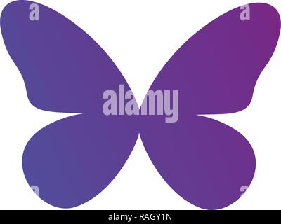 Lila gradient Butterfly Logo Symbol. Vector Illustration auf weißem Hintergrund. Clean Design Stock Vektor
