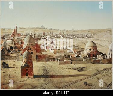 Blick auf den Gräbern der Kalifen, Kairo, Ägypten 1906 - Alben von Paul Fleury's Reisen in den Nahen Osten neuerfundene Stockfoto