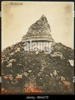 El Caracol o Templo Masonico, Ansichten der Azteken, Maya, Zapoteken Ruinen in Mexiko, Charnay, Désiré, 1828-1915, Gelatine neuerfundene Stockfoto