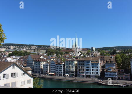 Stadtzentrum von Zürich, Limmat, Schweiz Stockfoto