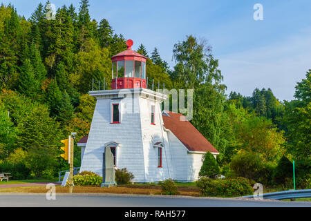 Leuchtturm des Hafens in St. Martins, New Brunswick, Kanada Stockfoto