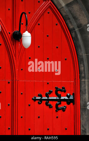 Türen von St. Columba Freikirche von Schottland, Edinburgh, Schottland, Großbritannien Stockfoto