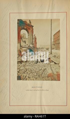 La Salle Street, North auf der Suche von der Monroe Street, George N. Barnard (American, 1819-1902), Chicago, Illinois neuerfundene Stockfoto