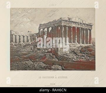 Griechenland. Le Parthenon à Athèns, Paymal Lerebours Nöel-Marie - (Französisch, 1807-1873), Paris, Frankreich, 1842, Aquatinta, 15.1 Neuerfundene Stockfoto